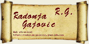 Radonja Gajović vizit kartica